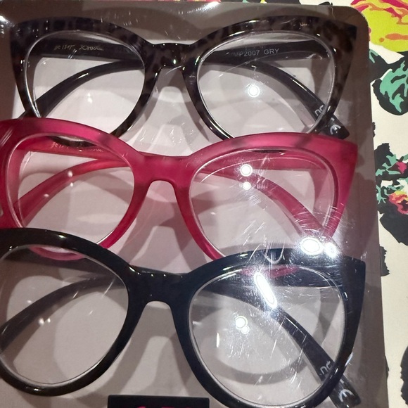 Betsey Johnson Women's Glasses Trio - Black, Pink, Brown +1.50 - Picture 2 of 5